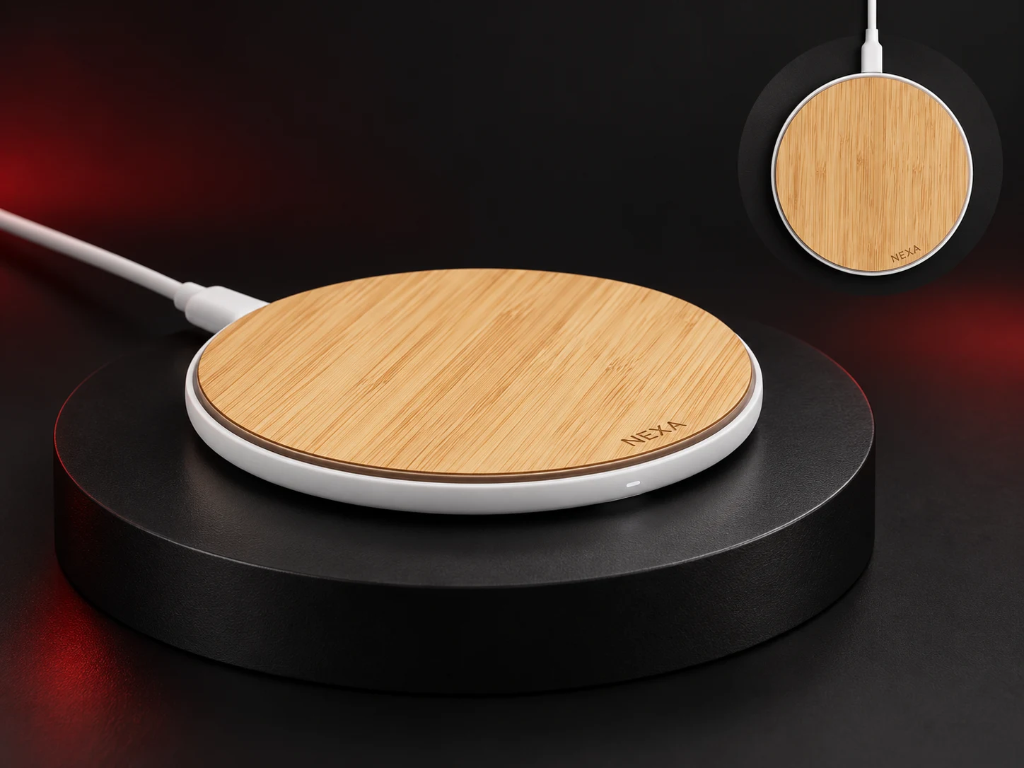 Cargador de base magnética personalizado con logo de empresa, producción de FOCUS+