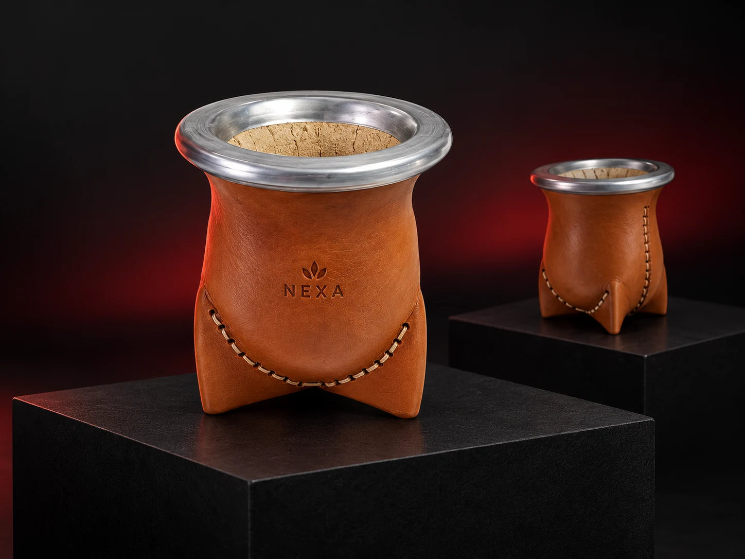 Mate de calabaza personalizado con logo de empresa, producción de FOCUS+