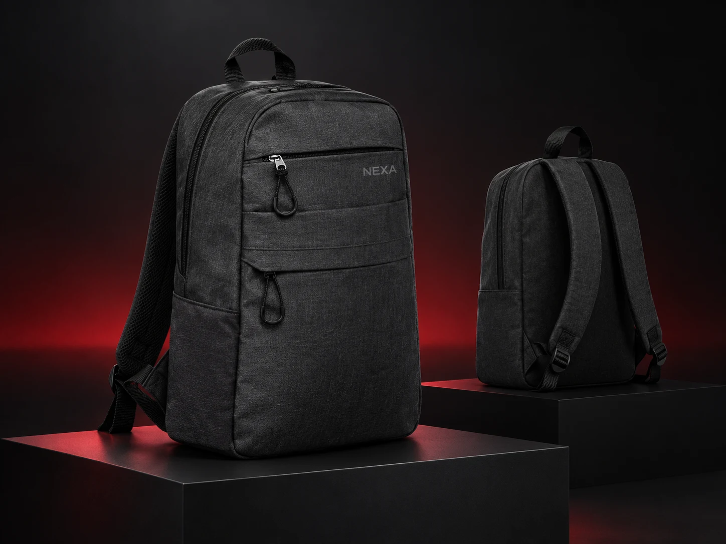 Mochila personalizada con logo de empresa, producción de FOCUS+