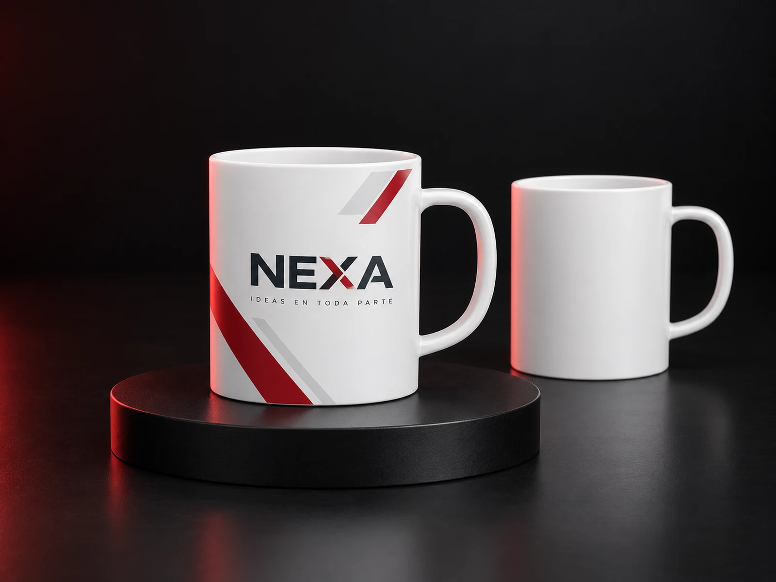 Taza de polímero personalizada con logo de empresa, producción de FOCUS+