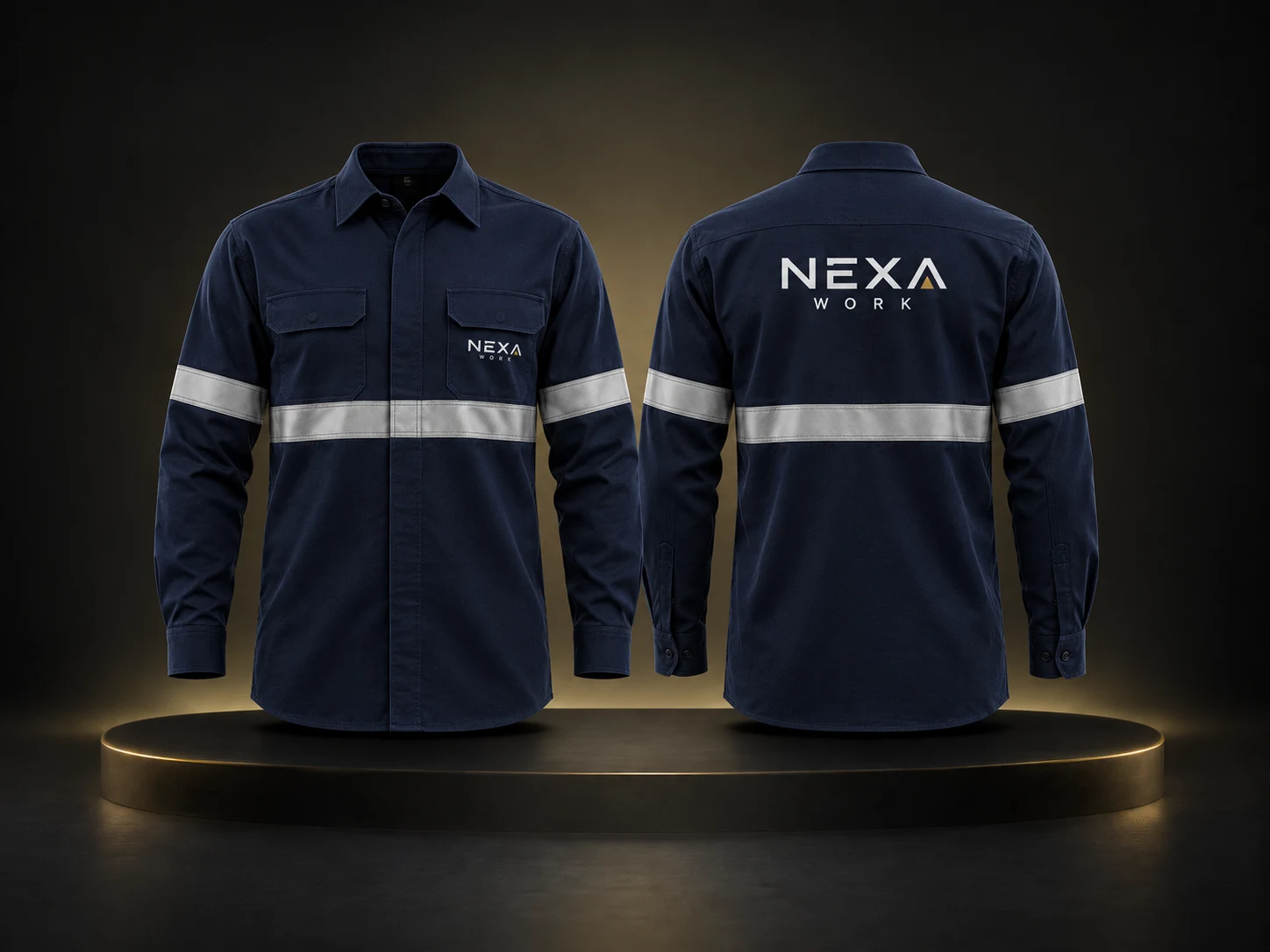 Camisa manga larga con refractario personalizada con logo de empresa, producción de FOCUS+