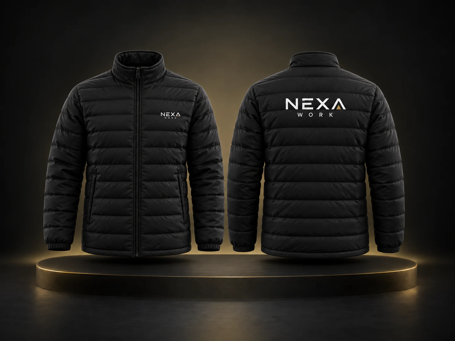 Campera canelón personalizada con logo de empresa, producción de FOCUS+