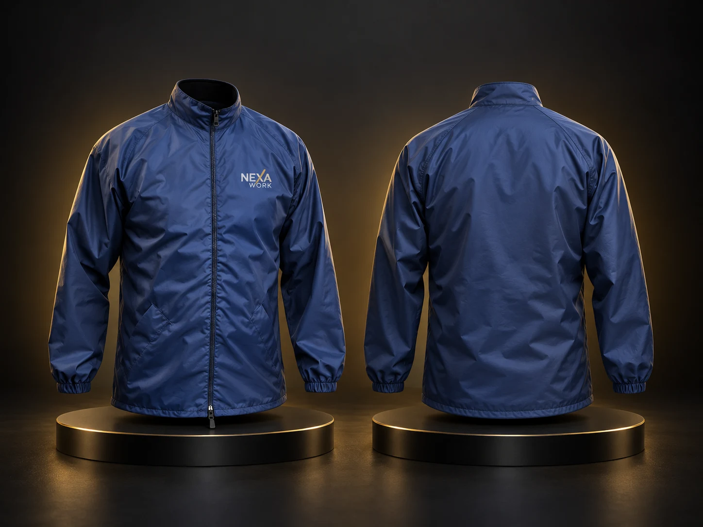 Campera trucker personalizada con logo de empresa, producción de FOCUS+