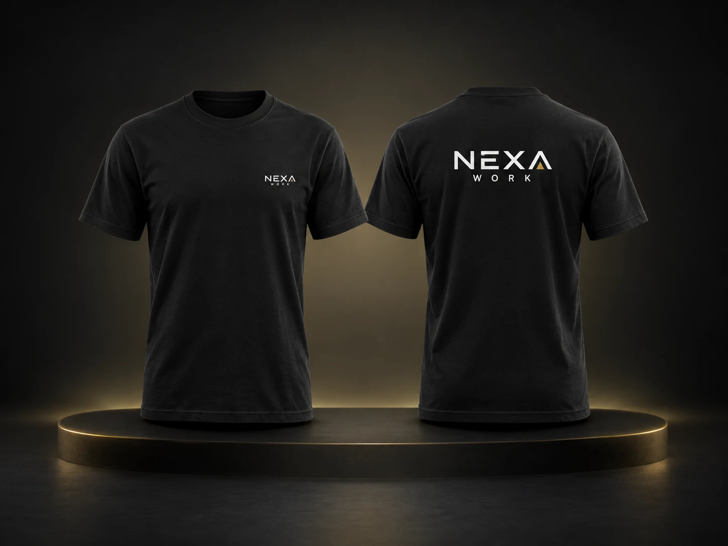 Remera manga corta personalizada con logo de empresa, producción de FOCUS+